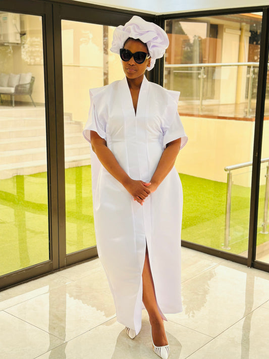 White bou bou dress