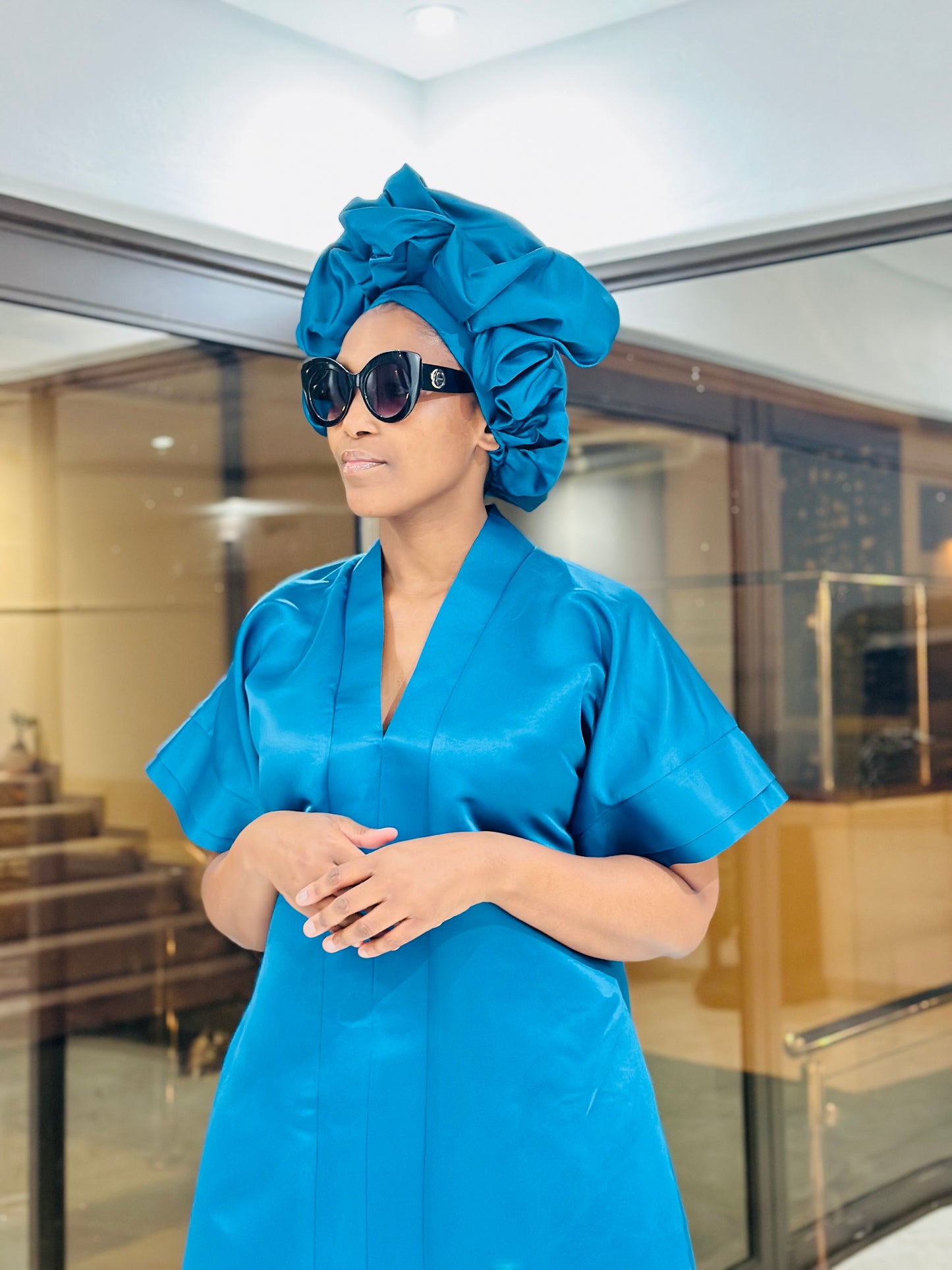 Pleated sleeve`Bou Bou Dress