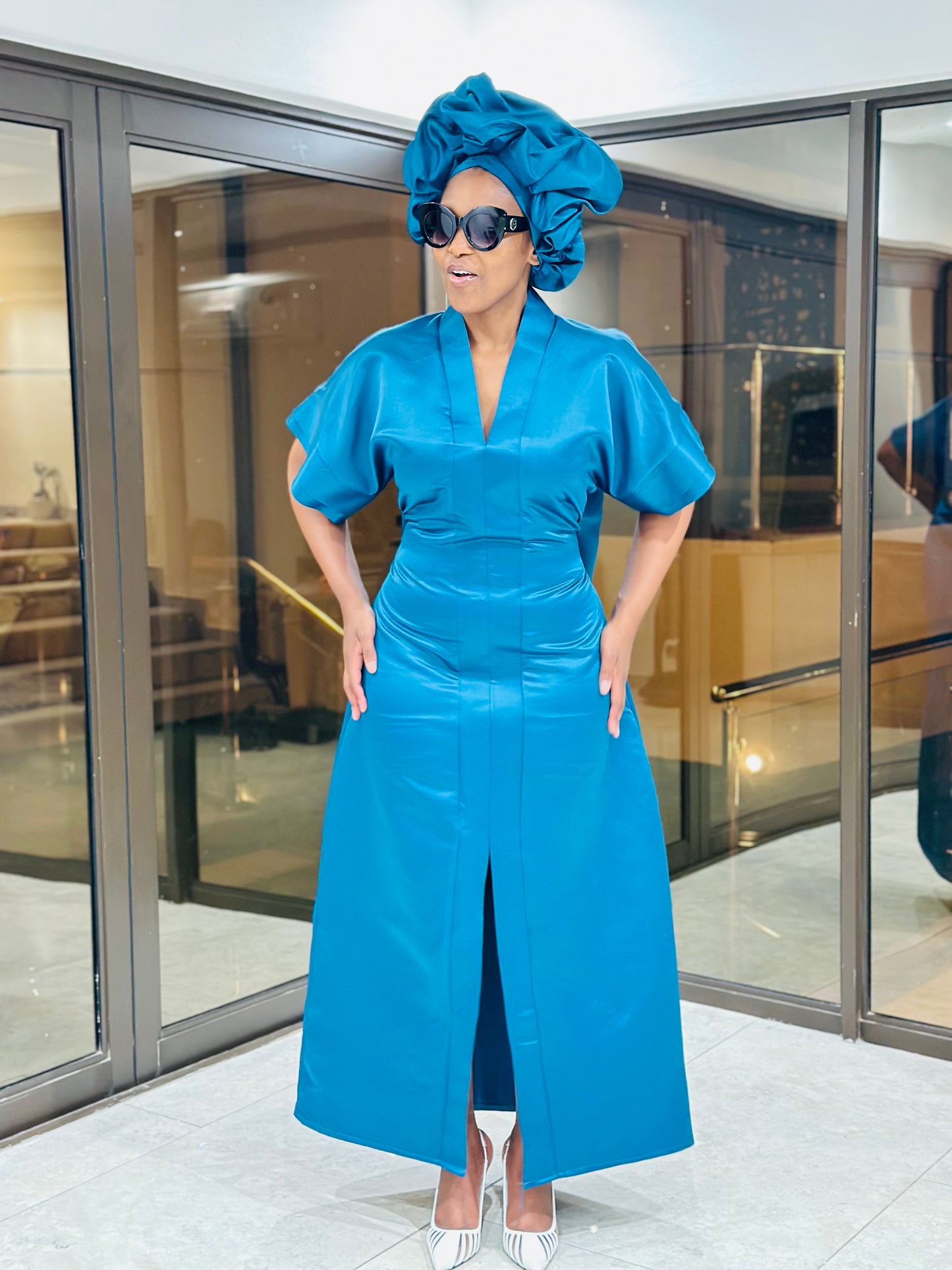 Pleated sleeve`Bou Bou Dress