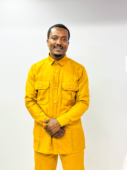 Collar Shirt and Pants Man’s Set