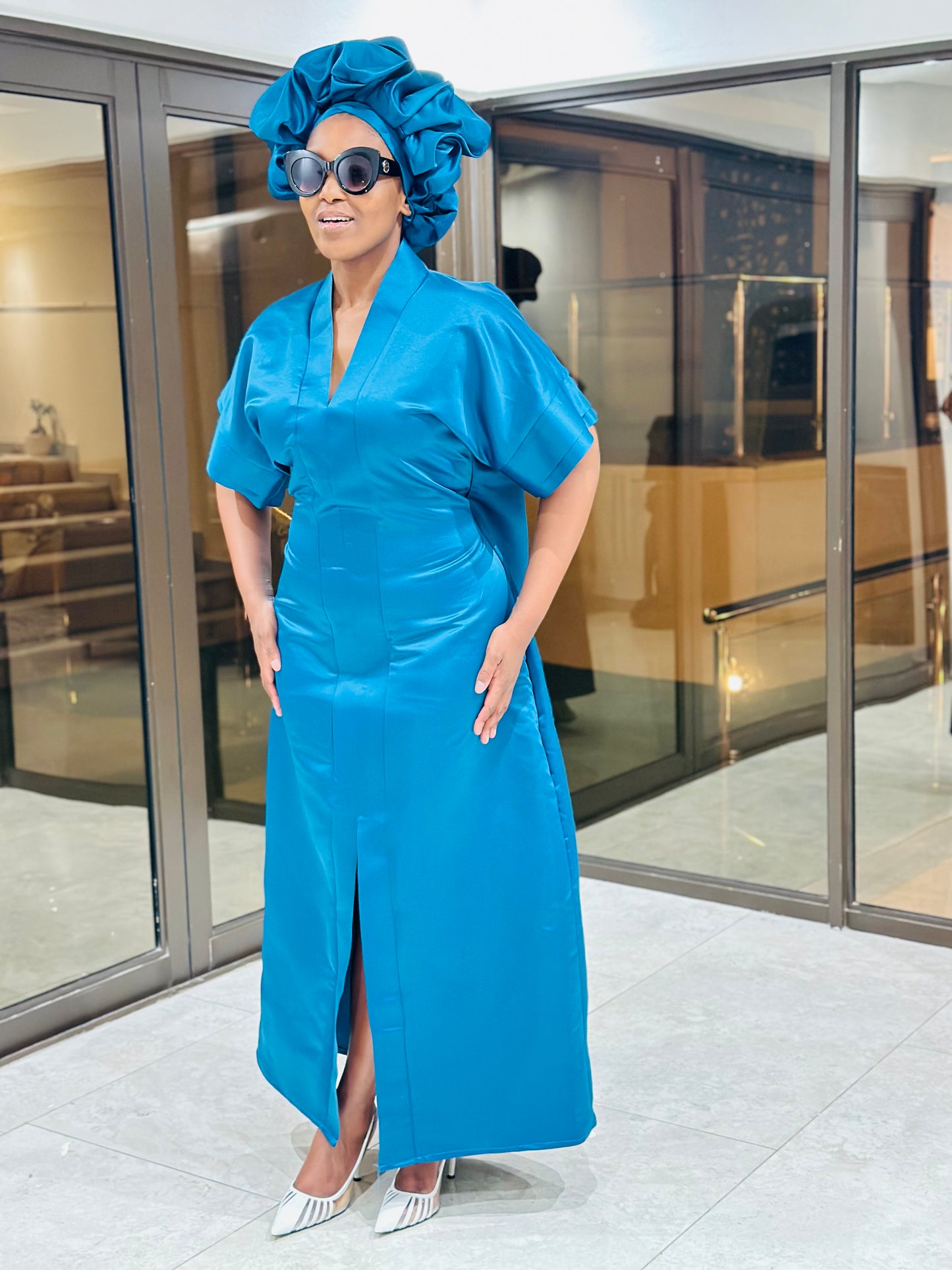 Pleated sleeve`Bou Bou Dress