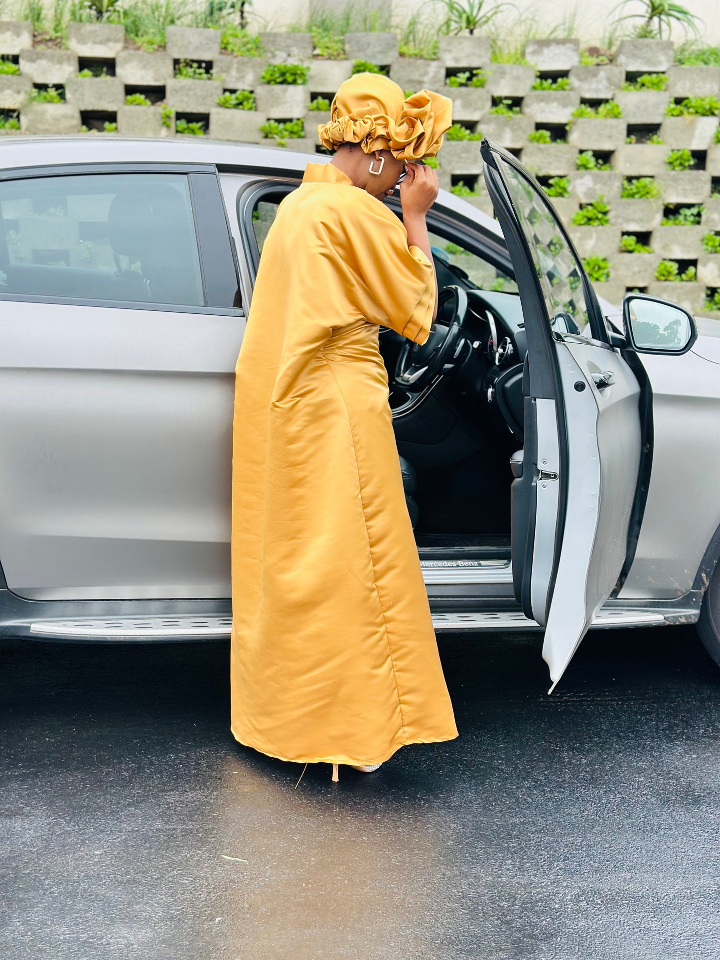 Pleated Sleeve Bou Bou `Dress